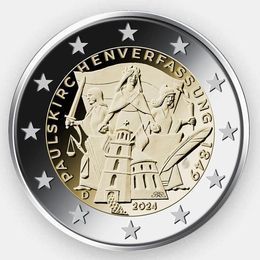 175 лет Конституции Паульскирхе 2 евро 2024 Германия (G)