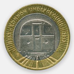 Лондонское метро - поезд 2 фунта 2013 Великобритания (Very Fine)