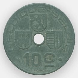 10 сантимов 1941-1943 Бельгия (сост. Very Fine)