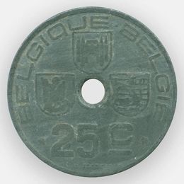 25 сантимов 1942-1946 Бельгия (сост. Very Fine)