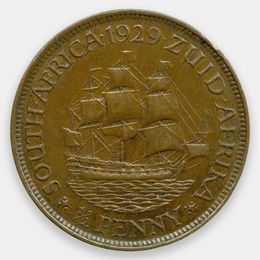 1/2 пенни 1929 ЮАР (сост. Very Fine)
