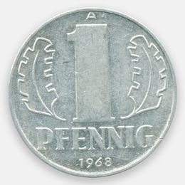 1 пфенниг 1960-1975 ГДР (Very Fine)