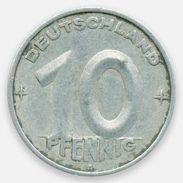10 пфеннигов 1952-1953 ГДР (Very Fine)