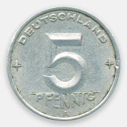 5 пфеннигов 1952-1953 ГДР (Very Fine)