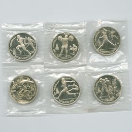 Барселона 6 монет в запайках 1 рубль 1991