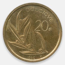 20 франков 1980-1993 BELGIQUE Бельгия (Very Fine)