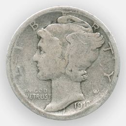 1 дайм (10 центов) 1918 США (сост. Fine)