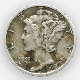 1 дайм (10 центов) 1936 США (сост. Very Fine)
