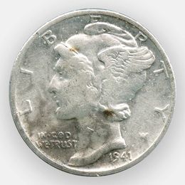 1 дайм (10 центов) 1941 США (сост. Very Fine)