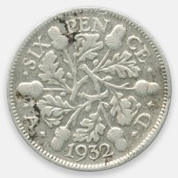 6 пенсов 1927-1936 Великобритания (Very Fine)