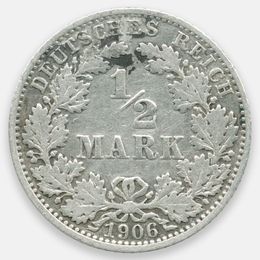 1/2 марки 1906 Германия (E) (Very Fine)
