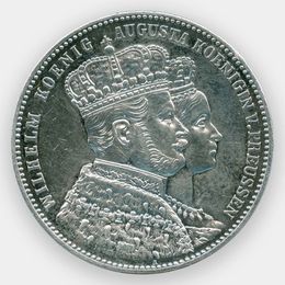 Коронация Вильгельма I и Августы 1 талер 1861 Германия (Пруссия)