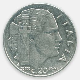 20 чентезимо 1939-1943 Италия (XFine)