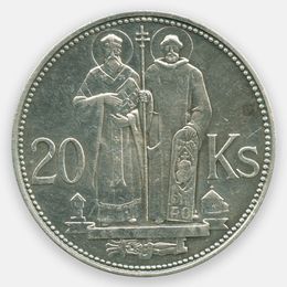 Святые Кирилл и Мефодий 20 крон 1941 Словакия (XFine)