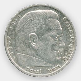 Пауль фон Гинденбург 5 рейхсмарок 1935 Германия