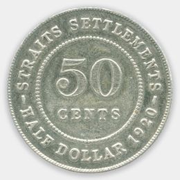 50 центов 1920 Стрейтс Сетлментс (Very Fine)