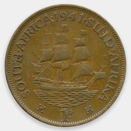 1 пенни 1941 ЮАР (сост. XFine)