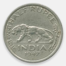 1/2 рупии 1946-1947 Индия - Британская (Very Fine)