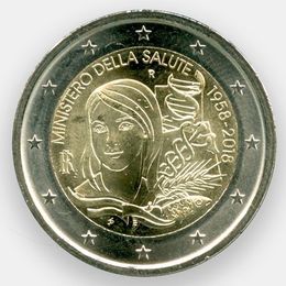 60-летие Министерства здравоохранения 2 евро 2018 Италия