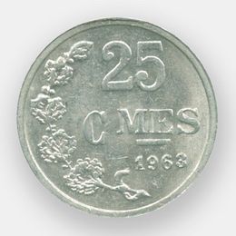 25 сантимов 1954-1972 Люксембург (сост. Very Fine)