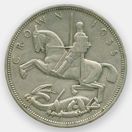 25 лет правления Короля Георга V 1 крона 1935 Великобритания (Серебро 0,500 28,30 гр)