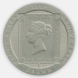 Чёрный пенни 1 крона 1990 Остров Мэн