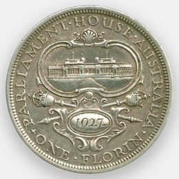 Открытие здания парламента в Канберре 1 флорин 1927 Австралия