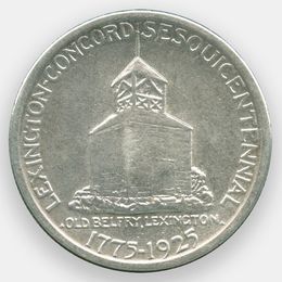 Сражения при Лексингтоне и Конкорде 50 центов 1925 США Серебро 0,900 12,50 гр