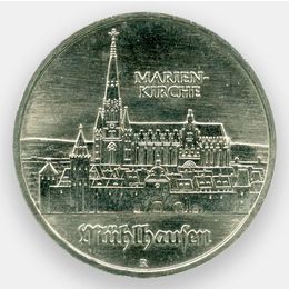 Церковь Св. Марии в Мюльхаузен 5 марок 1989 ГДР