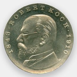125 лет со дня рождения Роберта Коха 5 марок 1968 ГДР