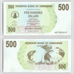 Банкнота 500 долларов 2007 Зимбабве