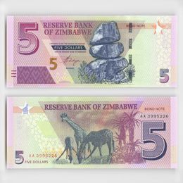 Банкнота 5 долларов 2019 Зимбабве (сост. UNC)