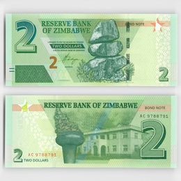 Банкнота 2 доллара 2019 Зимбабве (сост. UNC)