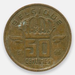 50 сантимов 1952-1955 BELGIQUE Бельгия (Very Fine)