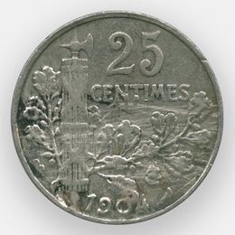 25 сантимов 1904-1905 Франция (из обращения)