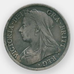 1/2 кроны 1895 Великобритания (Серебро 0,925 14,14 гр)