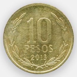 10 песо 1990-2017 Чили (сост. Very Fine)