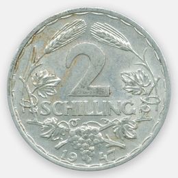 2 шиллинга 1946-1952 Австрия (Very Fine)