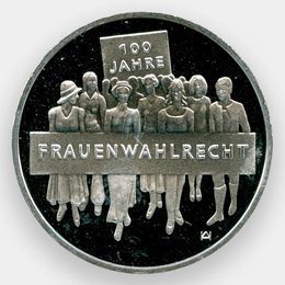100 лет женскому избирательному праву 20 евро 2019 Германия (Серебро 0,925 18,00 гр)