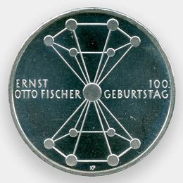 Эрнст Отто Фишер 20 евро 2018 Германия (Серебро 0,925 18,00 гр)