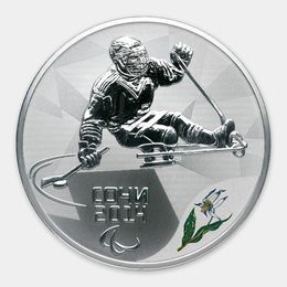Следж хоккей на льду 3 рубля 2014 (Серебро 0,925 31,10 гр)