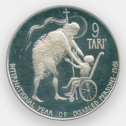 Международный год инвалидов 9 тари 1981 Мальтийский орден (Серебро 0,900 9,00 гр)