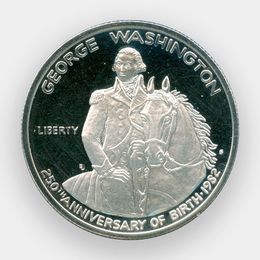 250 лет со дня рождения Джорджа Вашингтона 50 центов 1982 США (Proof)