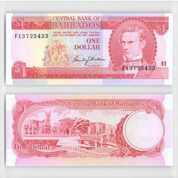 Банкнота 1 доллар 1973 Барбадос (сост. UNC)