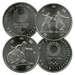 Бочче, Фехтование 100 йен 2019 Япония (2 монеты) (сост. UNC)