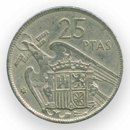 25 песет 1957 Испания (сост. Very Fine)