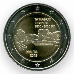 Та-Хаджрат 2 евро 2019 Мальта