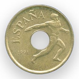 Олимпиада в Барселоне Эмблема 25 песет 1990-1991 Испания (сост. Very Fine - XFine)
