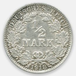 1/2 марки 1918 Германия (А) (Very Fine)