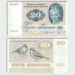 Банкнота 20 крон 1972 Дания сост. UNC